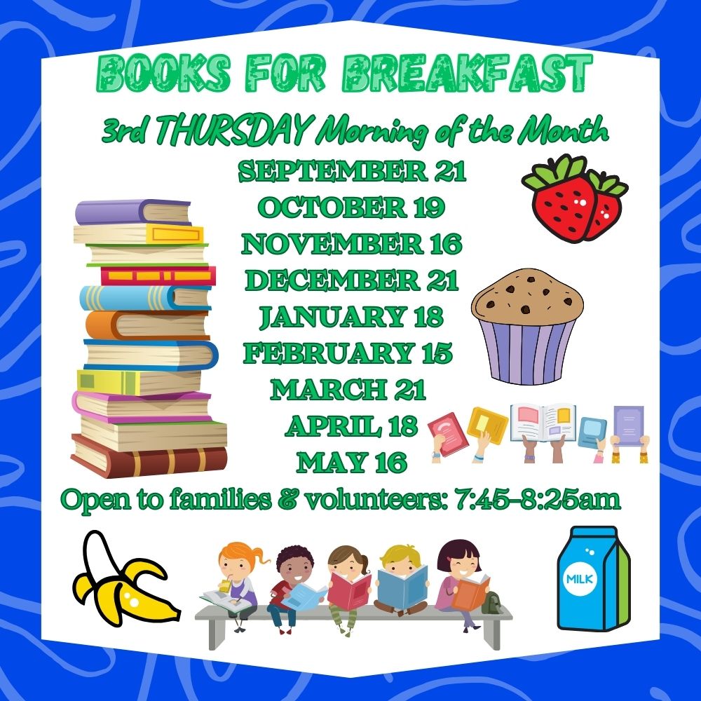 books for breakfast flyer that reads: 
